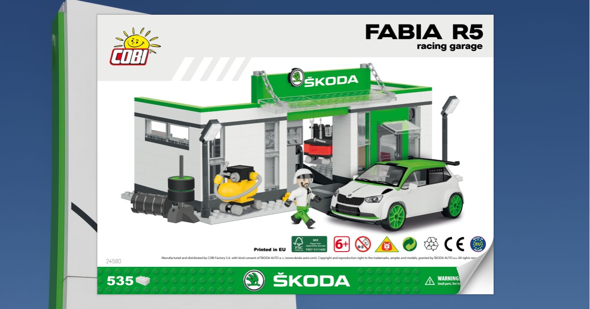 COBI 24580 voitures Skoda Fabia RS avec garage 