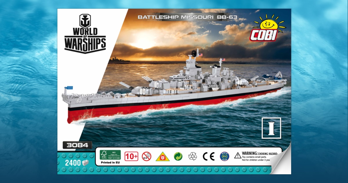 COBI 3084 World of Warships Battleship USS Missouri 2400 Steine incl.Bonuscode ! 