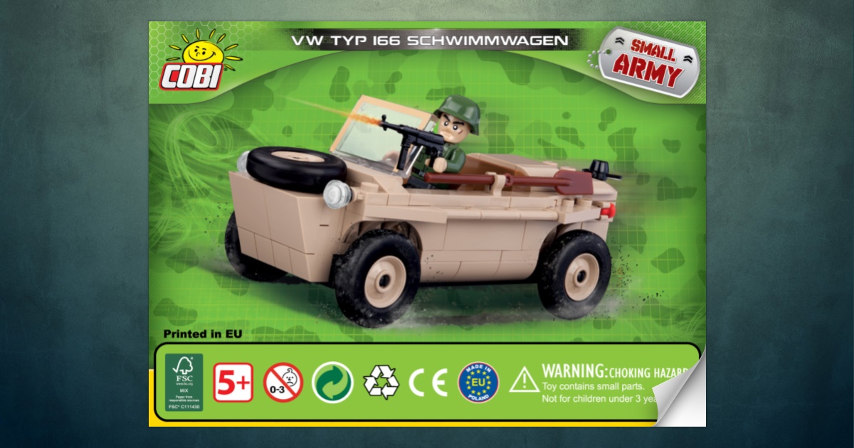 COBI - Kit Modello VW Type 166 Schwimmwagen, 200 Mattoncini, Collezionabile - 3