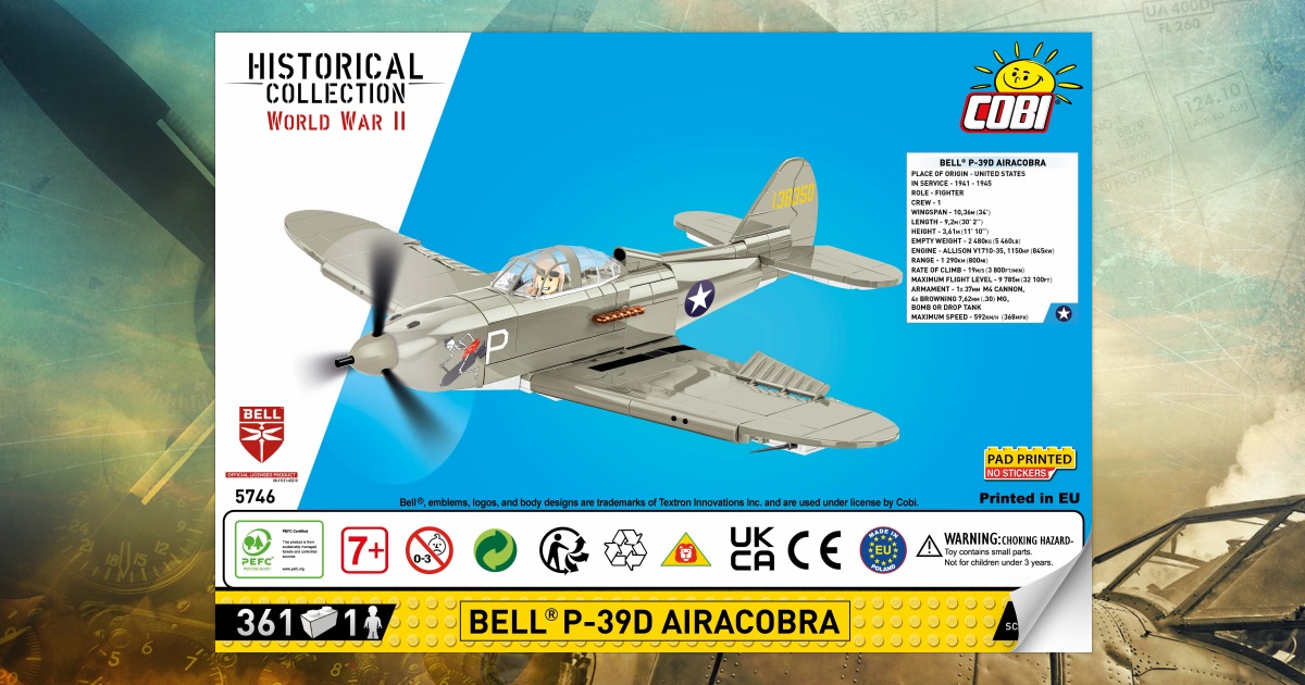 COBI Bell P-39D Airacobra – Maquette Avion De Chasse 361 Pièces 1:32 Avec Figurine Pilote