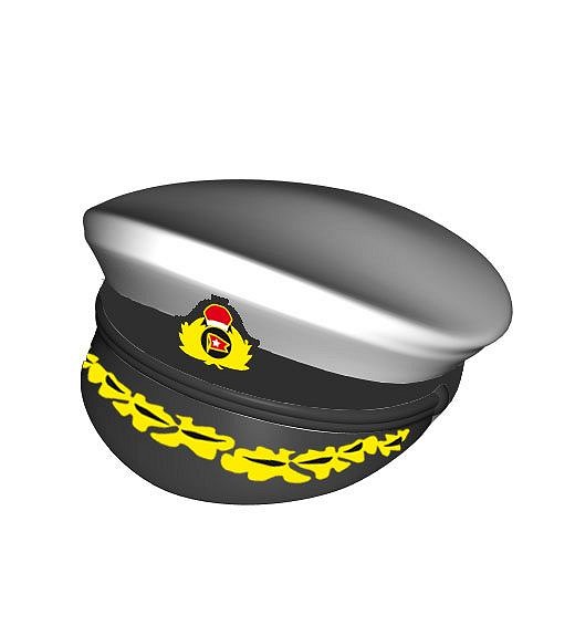 Officer's cap with visor, print (COBI127640) \ Helmets & headwear 