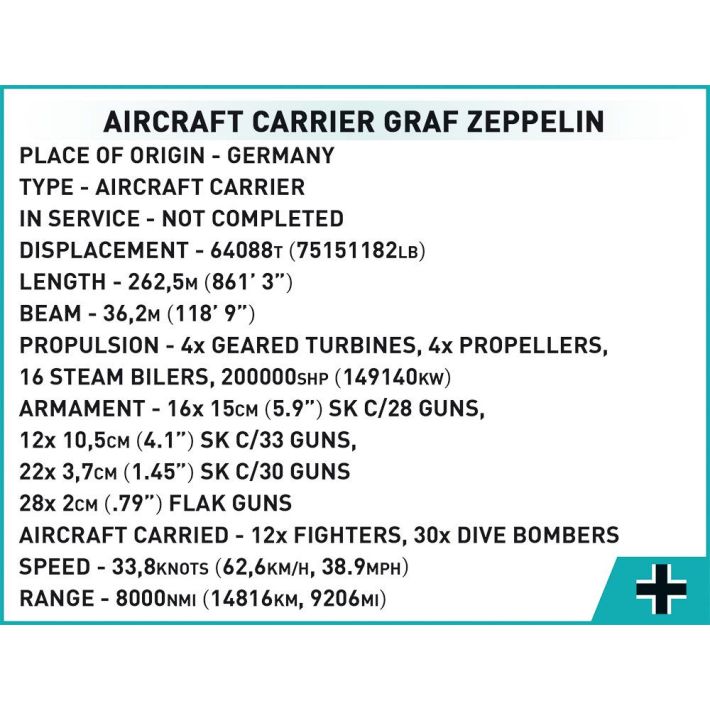 Aircraft Carrier Graf Zeppelin (COBI-4826) \ Ships and boats \ Cobi.eu