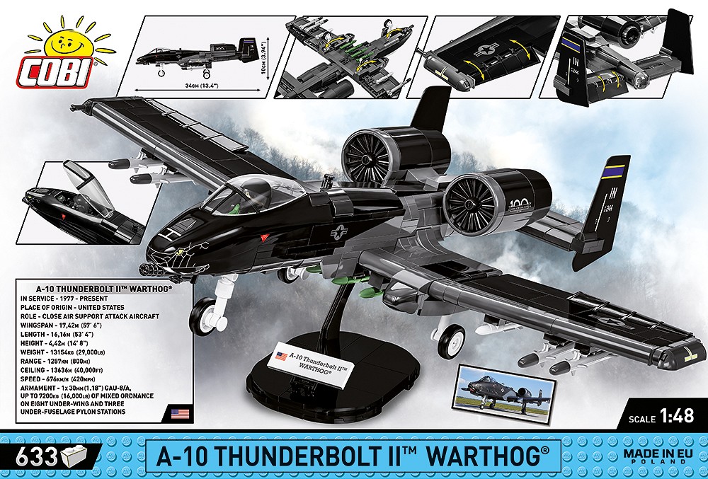 1:72 Scale Model Fairchild Republic A-10 Thunderbolt II Warthog - Militaria Diecast By Motorcity Classics