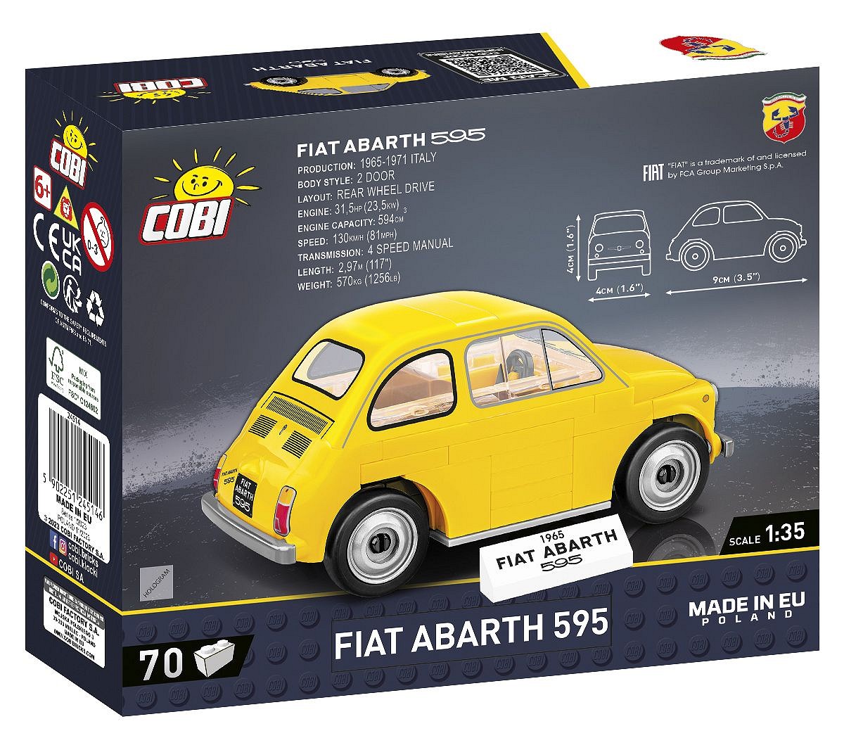 für Kinder 7  Cobi Toys - Fiat Abarth 500 - Fiat Abarth 595 - Executive  Edition