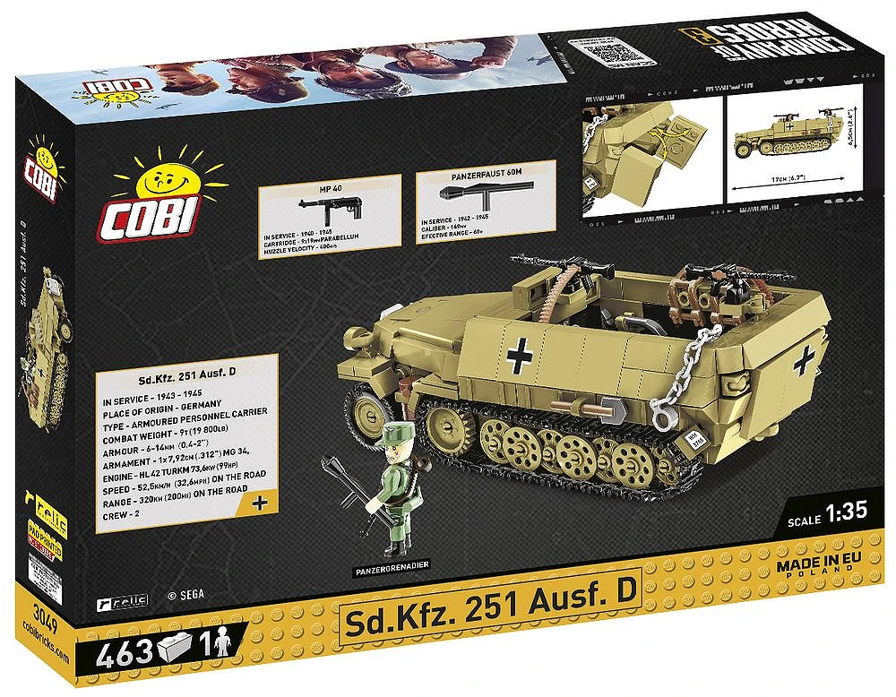 COBI Sd.Kfz. 251 Ausf. D 1:35スケールモデル COBI Half-Track Sd.Kfz. 251/10 : Set #3130