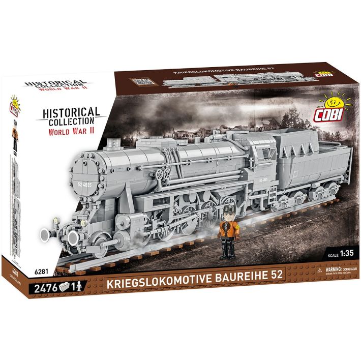 COBI Locomotiva Da Guerra Serie 52 - Modello In Mattoncini, Grigio - Set Da Costruzione Per Collezionisti