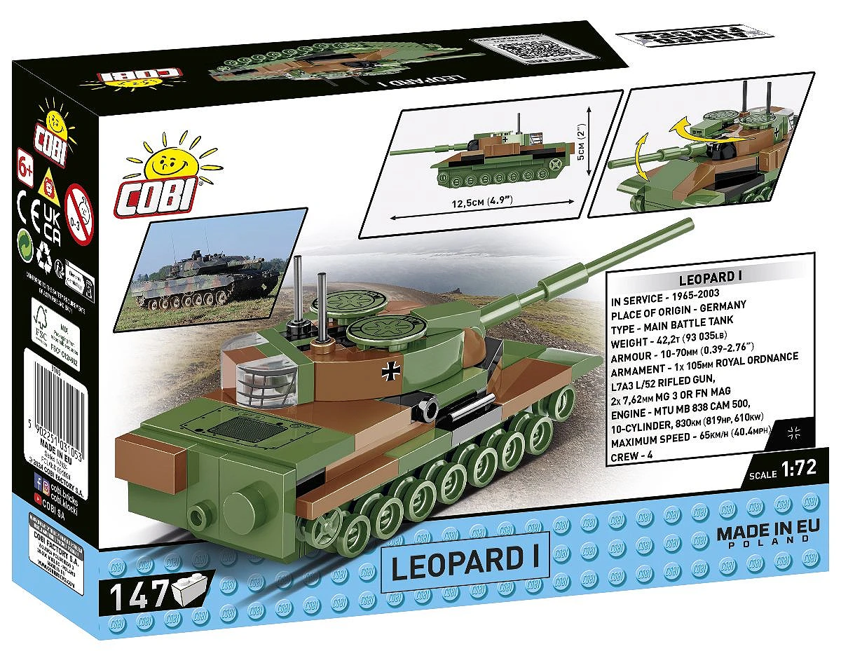 Leopard 1 (COBI-3105)  Tanks - scale 1:72  Cobi.eu