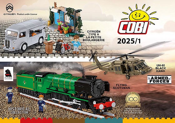 Katalog klocków Cobi dla konsumentów 1/2025. Build stories piece by piece. 