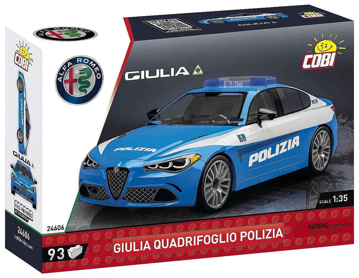 Prezent dla policjanta - klocki auto Giulia Quadrifoglio Polizia