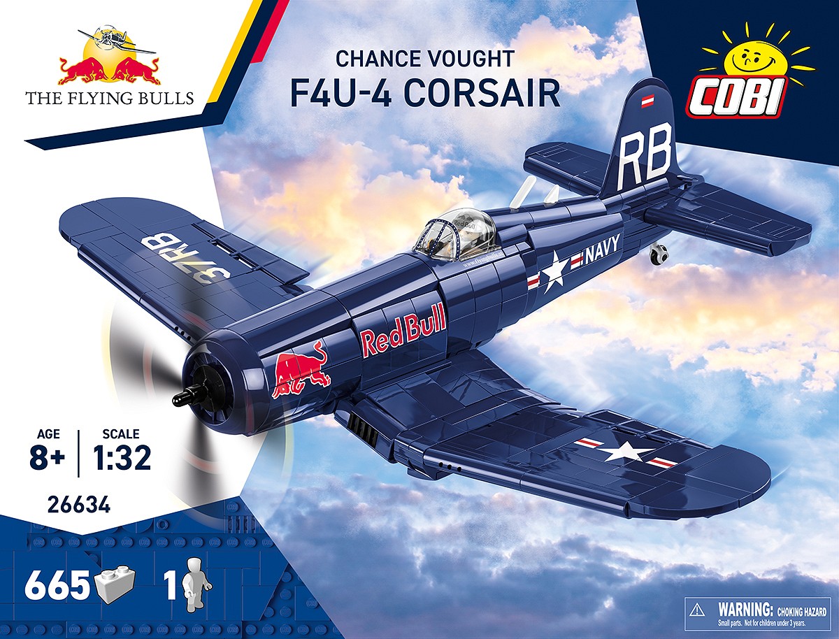 Front of the packaging for the CHANCE VOUGHT F4U-4 CORSAIR fighter model set.