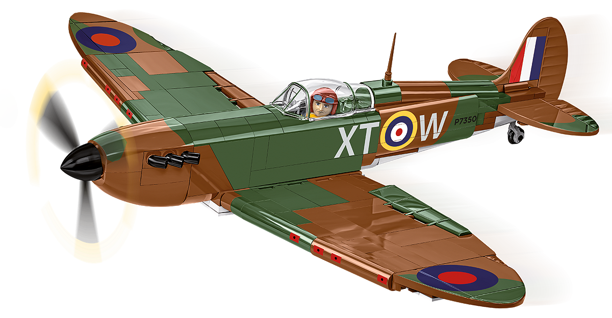 SUPERMARINE SPITFIRE Mk.II model with a pilot figure in the cockpit and a movable propeller